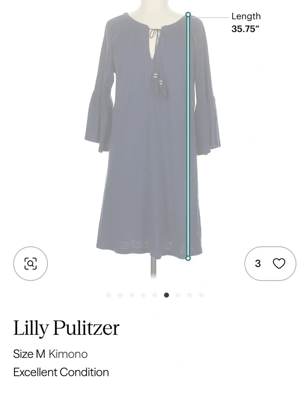 Lilly Pulitzer Navy 3/4 Bell Sleeve Dress - Picture 5 of 9